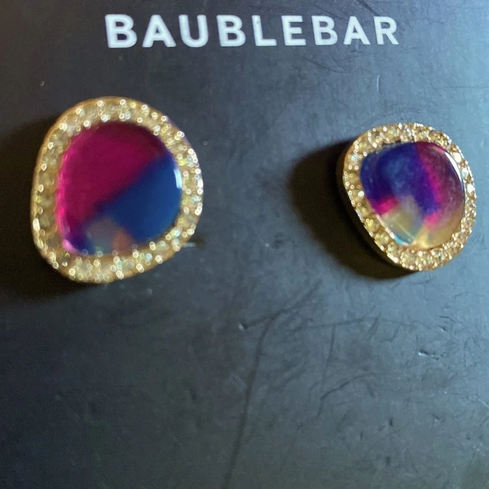 BaubleBar Multi Color Art Glass Crystal Earrings - Picture 4 of 5